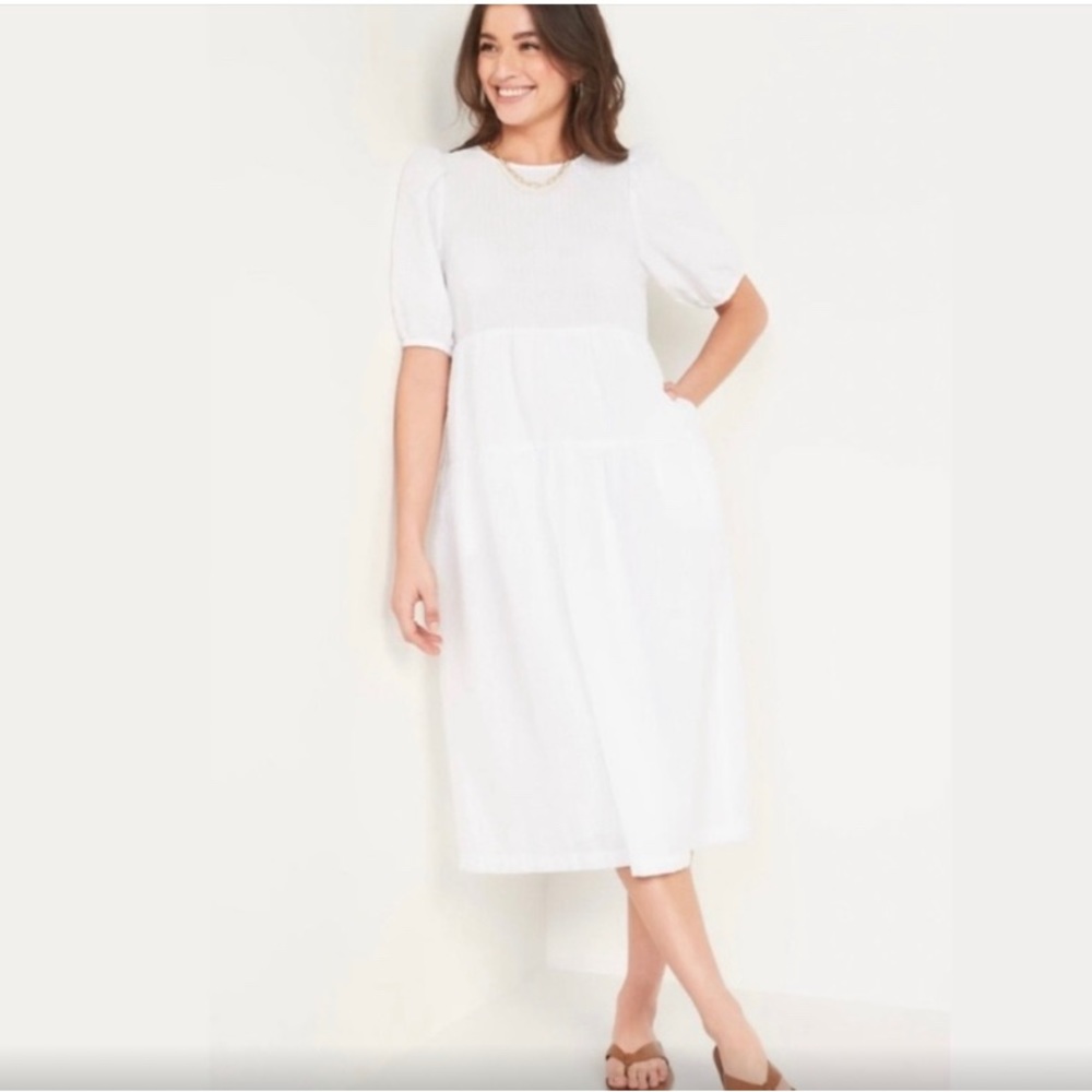 Old Navy white tiered dress